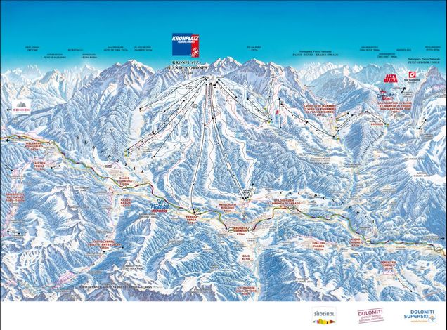 Piantina delle piste Plan de Corones