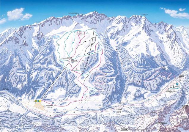 Pistenplan / Karte Skigebiet Gossensass, Italien