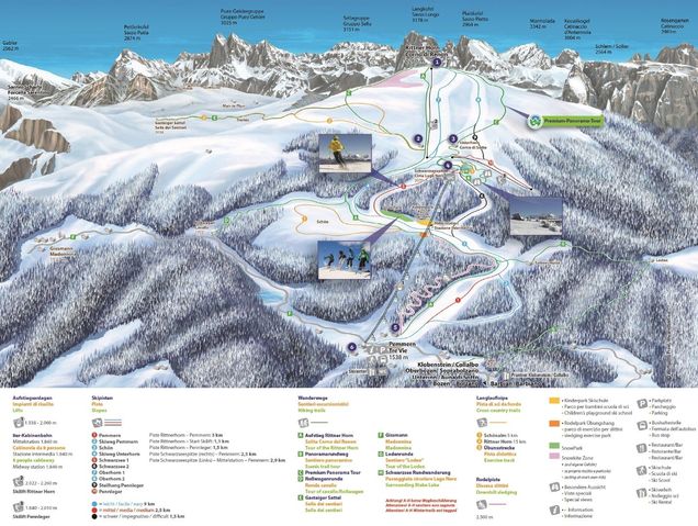 Pistenplan / Karte Skigebiet Ritten, 