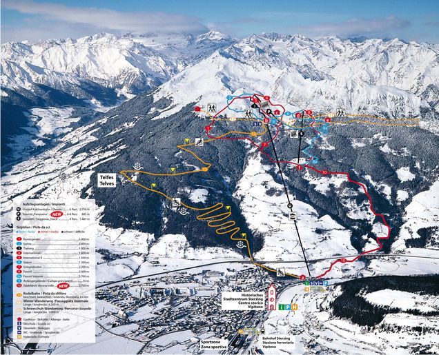 Pistenplan / Karte Skigebiet Ridnaun, 