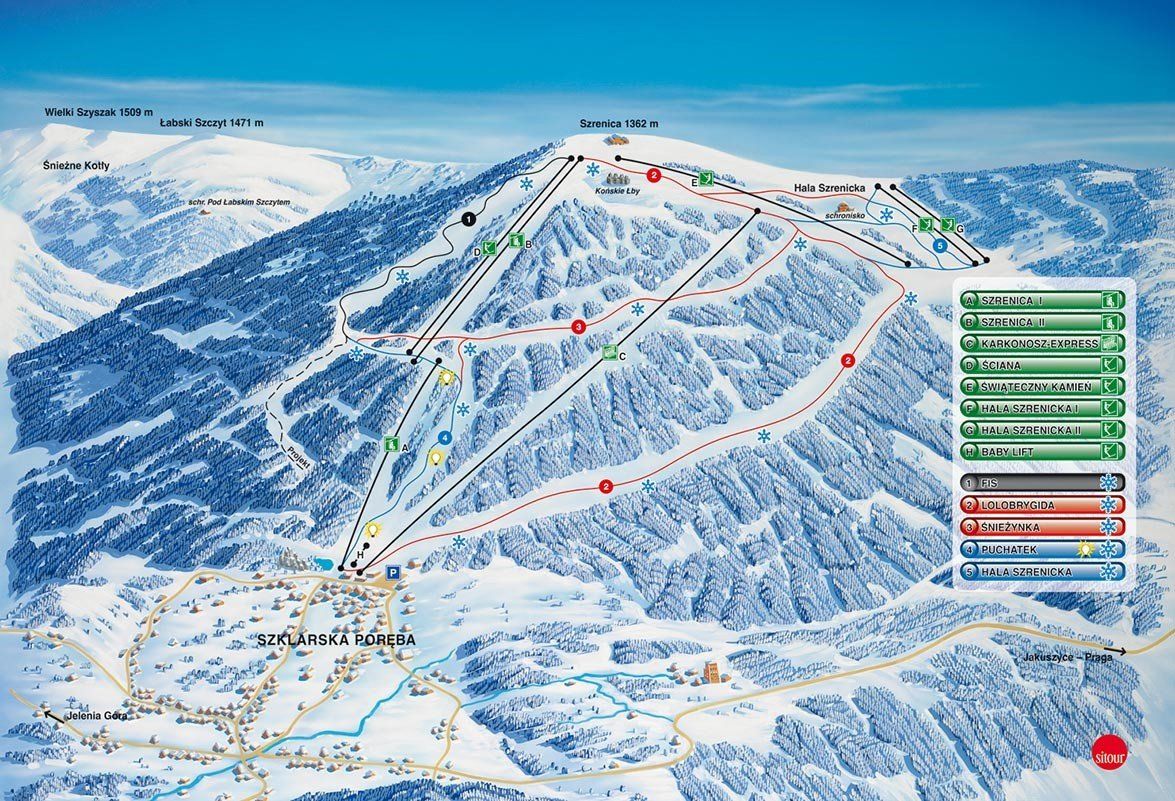 Schreiberhau Skigebiet - Pistenplan Schreiberhau