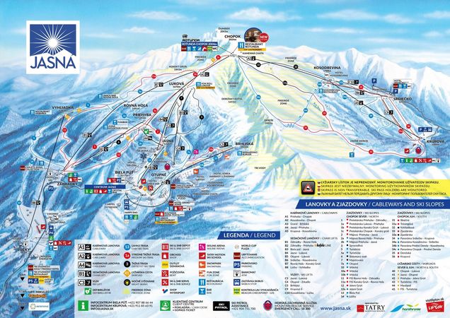 Piste map Jasná