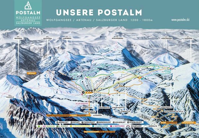 Pistenplan / Karte Skigebiet St. Gilgen, Österreich