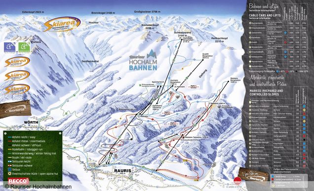 Plano de las pistas Rauris - Hochalm