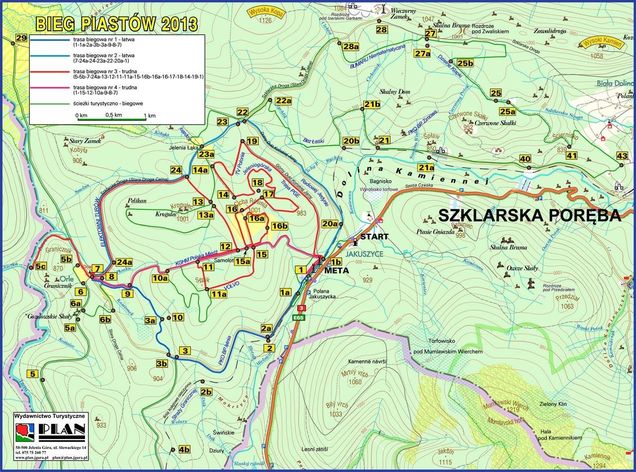 Piantina con piste di sci di fondo Szklarska Poreba