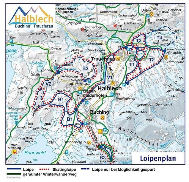 Cross-country map Halblech