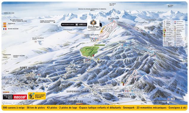 Piste map Font-Romeu/Pyrénées 2000