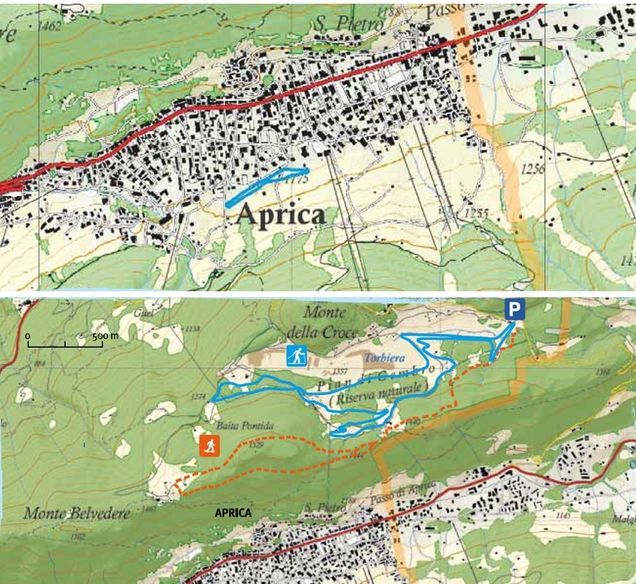 Mapa běžeckých stop Aprica