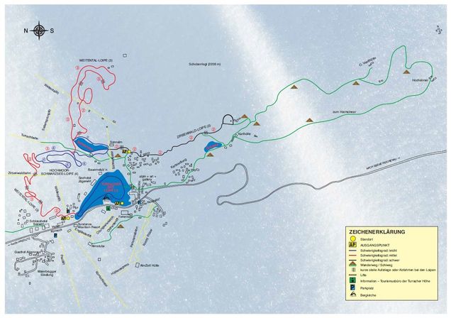 Plan des pistes de ski de fond Turrach