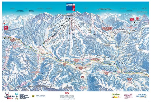 Piantina con piste di sci di fondo Riscone