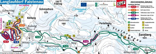 Mapa běžeckých stop Fuschl am See