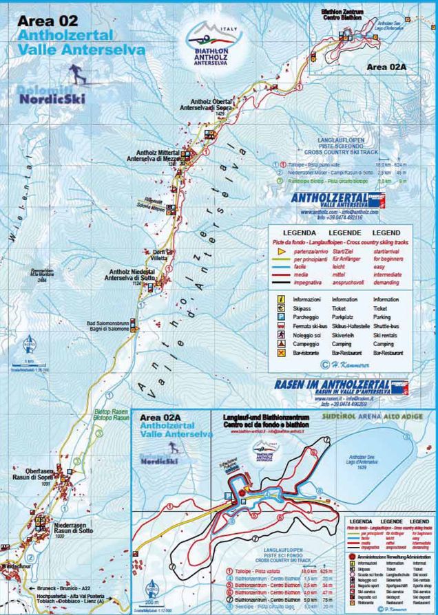 Plan des pistes de ski de fond Valdaora