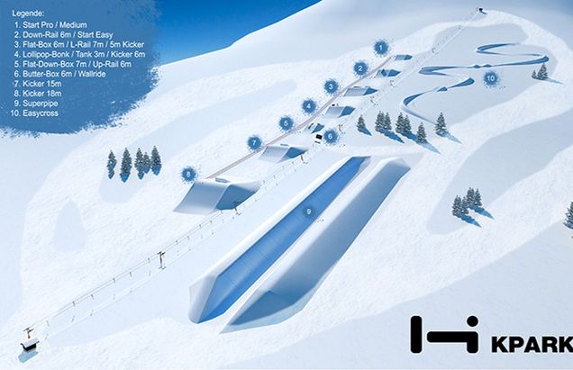 Hartă Snowpark Kühtai