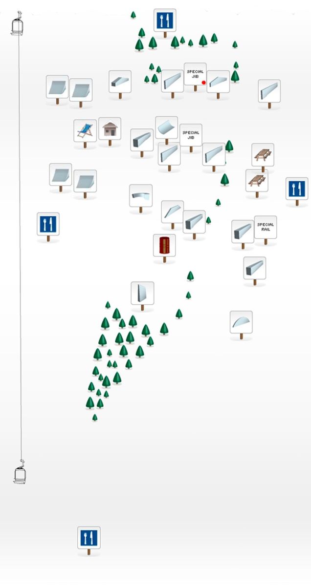 Mapa snowparku Damüls-Mellau