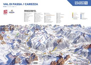 Plán zjazdoviek Val di Fassa-Carezza