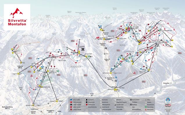 Pisteplan Silvretta Montafon