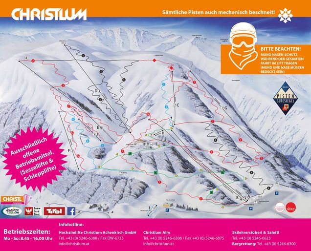 Plan des pistes Christlum