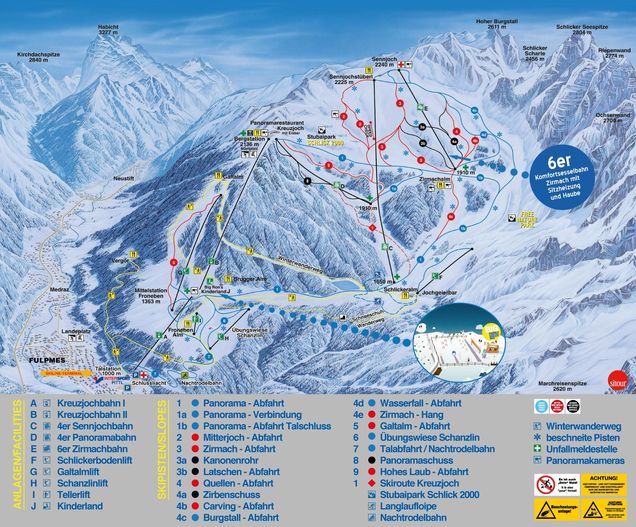 Piste map Schlick 2000