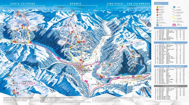 Pistenplan / Karte Skigebiet Bormio, Italien