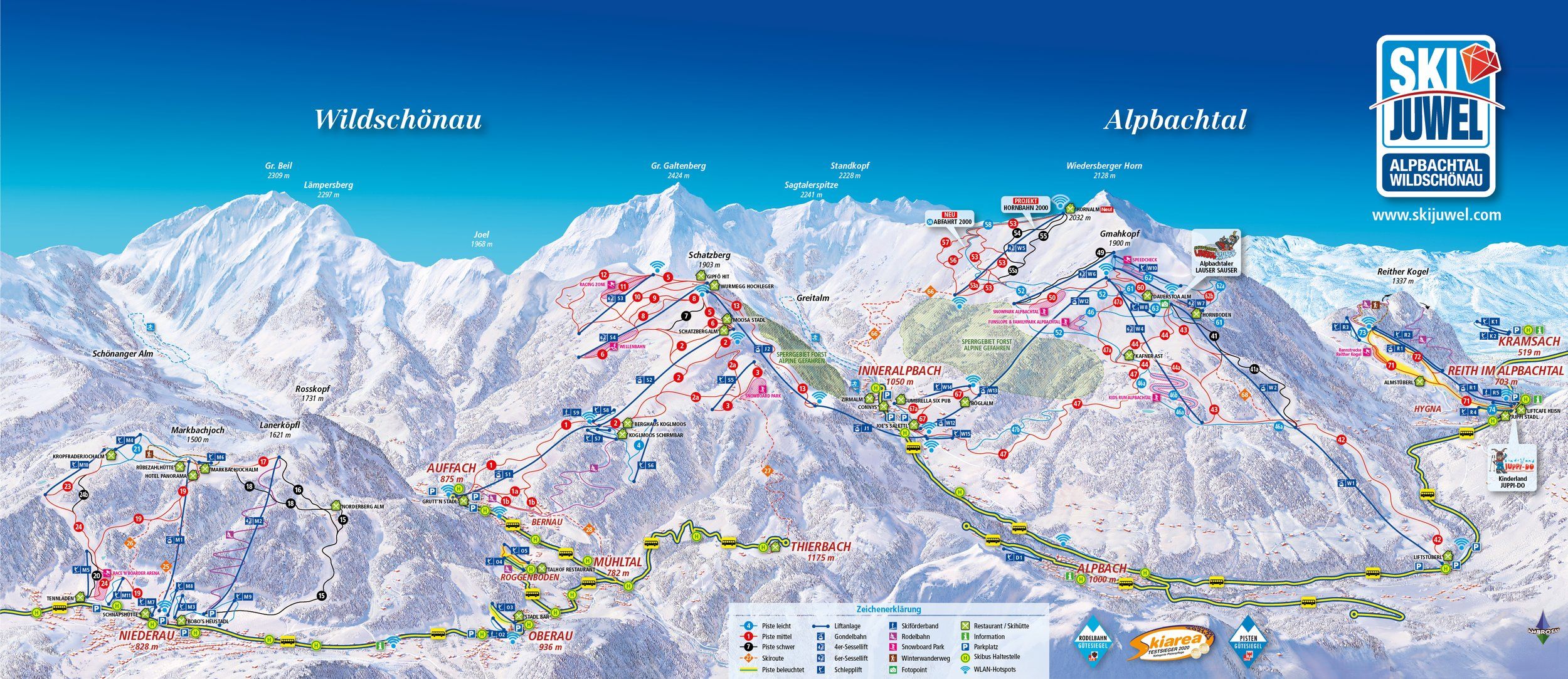 Pistenplan / Karte Skigebiet Alpbach, 