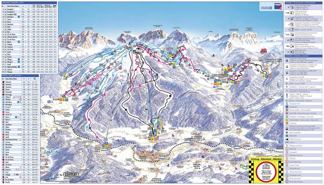 Pistekaart Skigebied Gais-Uttenheim, Italië
