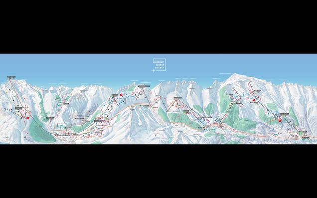 Pistenplan / Karte Skigebiet Andermatt, Schweiz