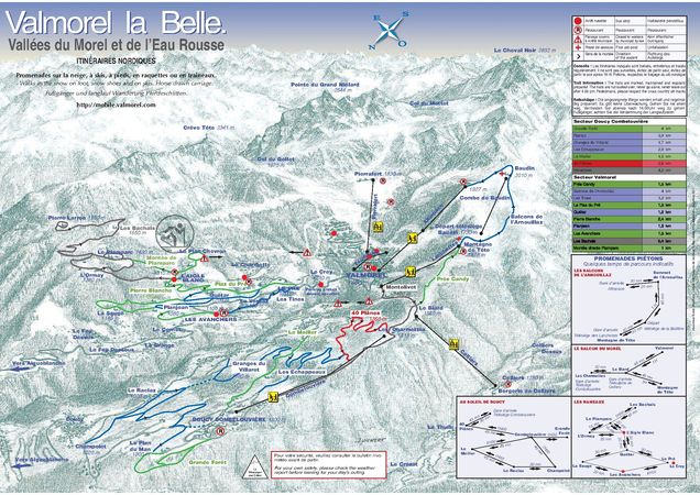 Plan des pistes de ski de fond St. François-Longchamp