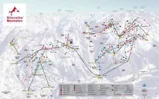 Mapa sjezdovek Silvretta Montafon