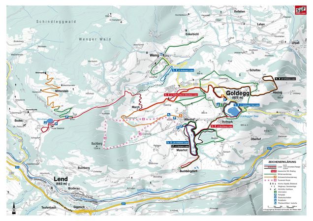 Plan des pistes de ski de fond Goldegg im Pongau