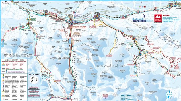 Biegówki Toblach - Trasy narciarstwa biegowego - Mapa tras narciarstwa