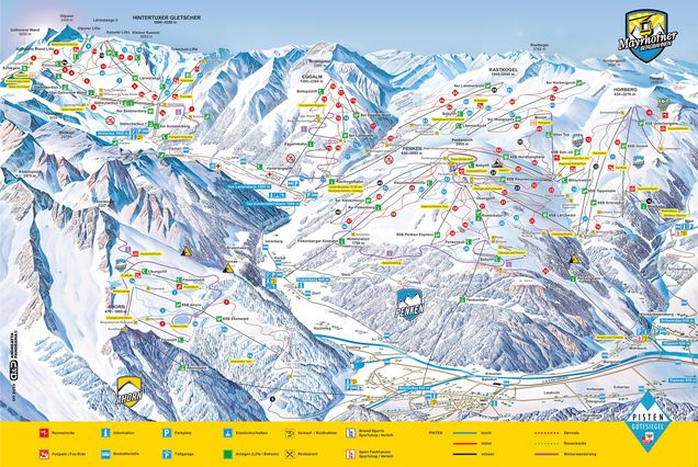 Piantina delle piste Mayrhofen & Hippach