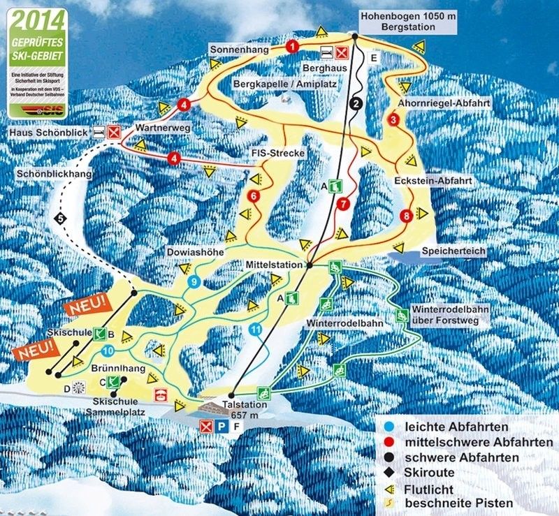 Pistenplan / Karte Skigebiet Hohenwarth, 