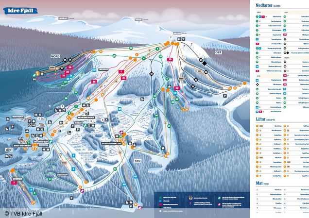 Pistenplan Idre Fjäll