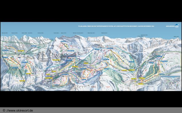 Mapa sjezdovek Adelboden-Lenk