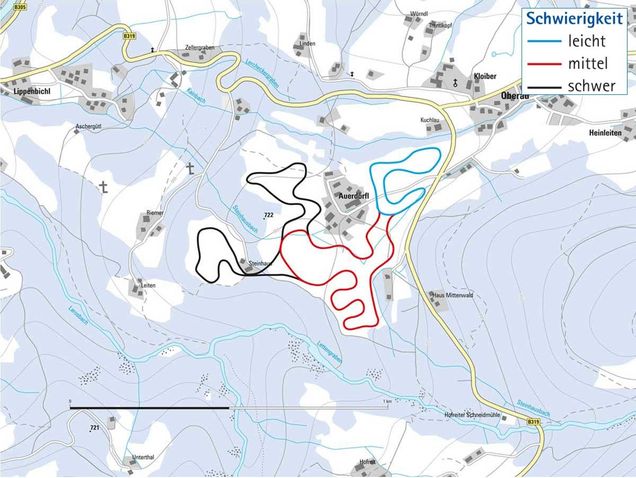 Plano pistas de esquí de fondo Berchtesgaden