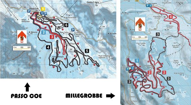 Plan des pistes de ski de fond Folgaria