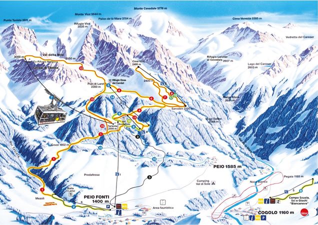 Plan des pistes Pejo