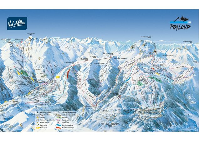 Pistenplan / Karte Skigebiet Pra Loup, Frankreich