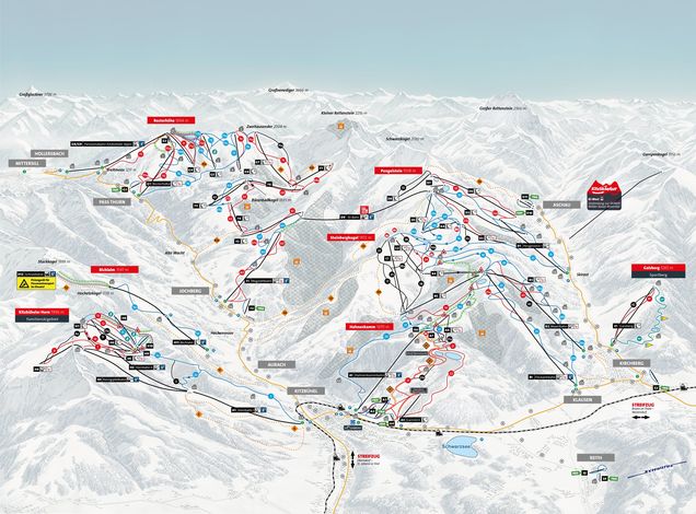 Pistenplan / Karte Skigebiet Mittersill, Österreich