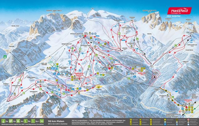 Plan des pistes Nassfeld - Pressegger See