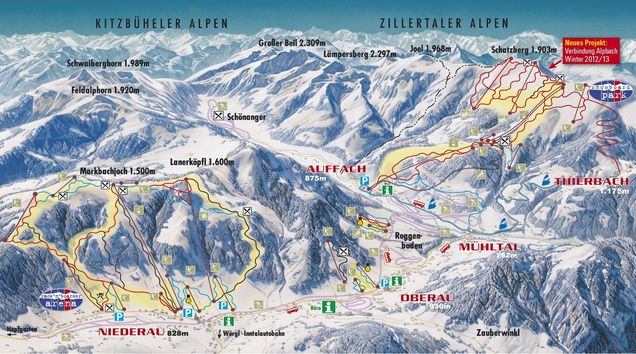 Plan des pistes de ski de fond Auffach