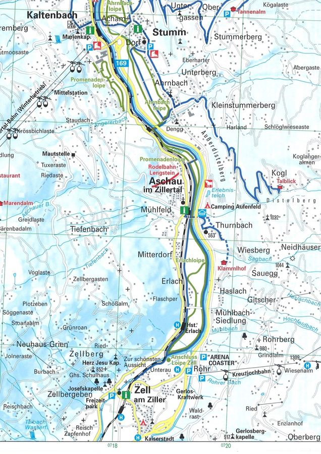 Plán bežeckých tratí Aschau