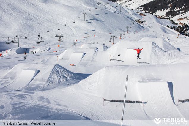 Plán snowparku Vallée de Méribel