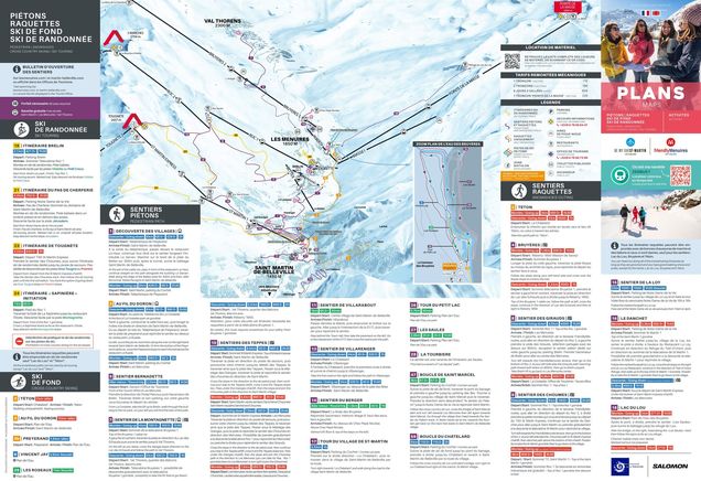 Piantina con piste di sci di fondo Les Menuires