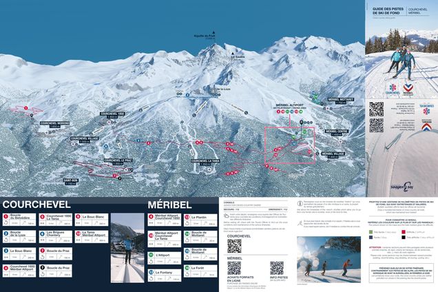 Piantina con piste di sci di fondo Méribel