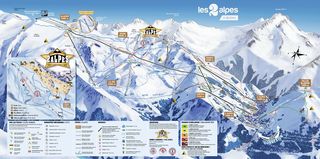 Mapa sjezdovek Les 2 Alpes