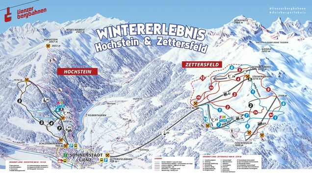Plan des pistes Hochstein/Zettersfeld