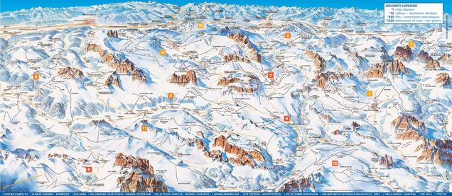 Plan des pistes Dolomiti Superski