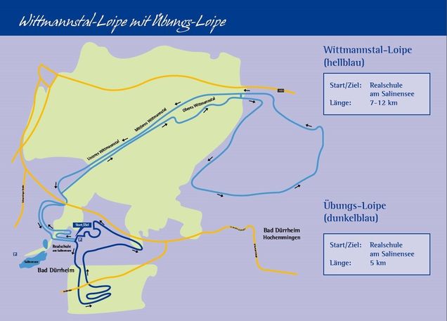 Plan des pistes de ski de fond Bad Dürrheim