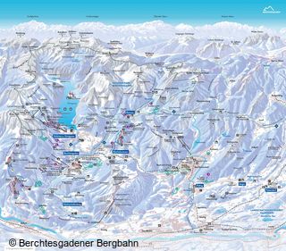 Mapa sjezdovek Region Berchtesgaden